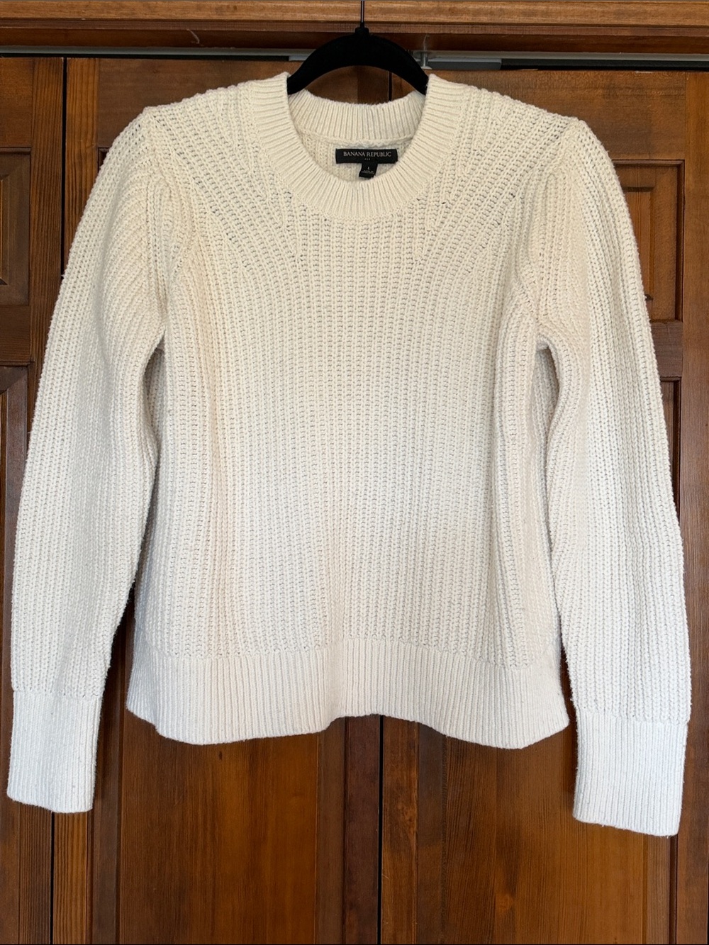 Banana Republic Ivory Textured Crewneck Sweater
